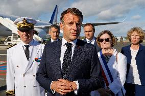 Emmanuel Macron on visit in New Caledonia