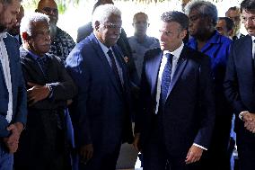 Emmanuel Macron on visit in New Caledonia