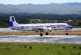 Flying Bulls Douglas DC-6B lands in Girona