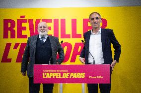 Raphael Glucksmann Paris Appeal Press Conference - Paris