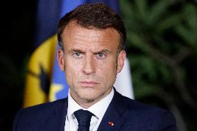 Emmanuel Macron on visit in New Caledonia