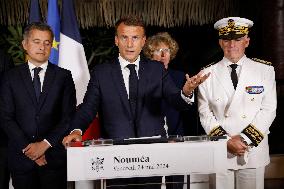 Emmanuel Macron on visit in New Caledonia