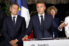 Emmanuel Macron on visit in New Caledonia