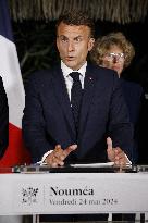 Emmanuel Macron on visit in New Caledonia