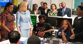 First Lady Dr. Jill Biden And Kenyan First Lady Rachel Ruto Talk To Students And Instructors