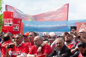 Steel Workers from Thyssenkrupp Group Demonstrate Against the Sale of Steel Division in Essen