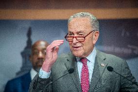 Chuck Schumer Holds A Press Conference - Washington