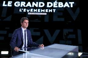 Debate between Gabriel Attal and Jordan Bardella on France 2 - Aubervilliers