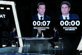 Debate between Gabriel Attal and Jordan Bardella on France 2 - Aubervilliers