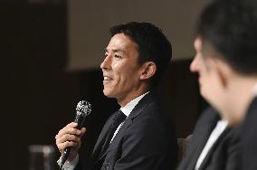 Football: Ex-Japan captain Hasebe's retirement press conference