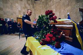 Memorial service for Andrii Ladyka in Kharkiv