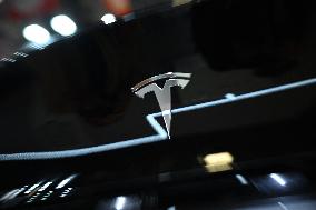 Tesla Cybertruck and Logo At Viva Technology 2024 - Paris