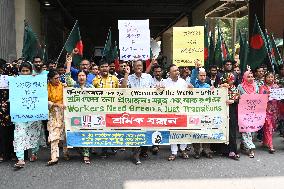 Protest For Garments Workers And Retail Workers Need: Green And Just Transition In Dhaka.