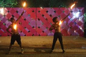 Fire Dancers Perform During Har Fest