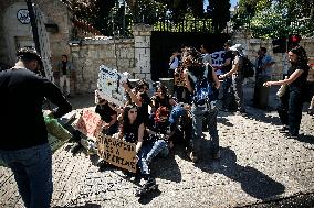 Demonstration In Front Of The US Consulate General In West Jerusalem Demanding An End To The War