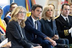 Gabriel Attal and Brigitte Macron Visit a School - Antony