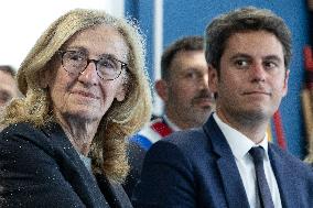 Gabriel Attal and Brigitte Macron Visit a School - Antony