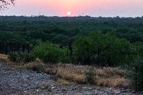 Sunset On U.S., Mexico Border