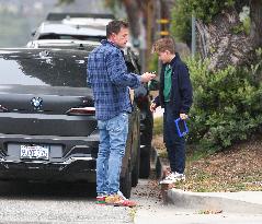 Ben Affleck Takes Samuel To School - LA