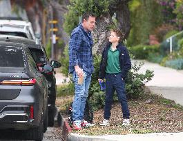 Ben Affleck Takes Samuel To School - LA