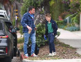 Ben Affleck Takes Samuel To School - LA