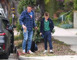 Ben Affleck Takes Samuel To School - LA