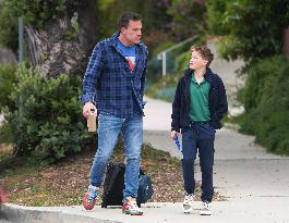 Ben Affleck Takes Samuel To School - LA