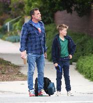 Ben Affleck Takes Samuel To School - LA