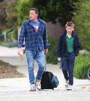 Ben Affleck Takes Samuel To School - LA