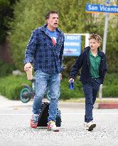 Ben Affleck Takes Samuel To School - LA