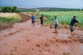 Floods Drench Tents In Deir Ballut Camps, NW Syria