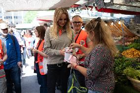 Adriana Karembeu Participates in the Red Cross Collection - Paris