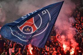 Paris Saint-Germain celebrates the 2023-2024 French Cup championship trophy ceremony in Lille FA