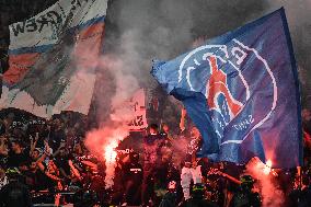 Paris Saint-Germain celebrates the 2023-2024 French Cup championship trophy ceremony in Lille FA