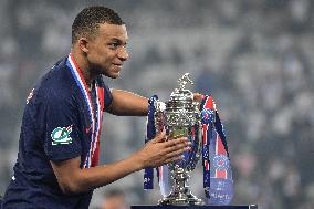 Paris Saint-Germain celebrates the 2023-2024 French Cup championship trophy ceremony in Lille FA