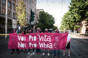 'Non Una Di Meno' Stage Demonstration For Abortion Rights In Rome