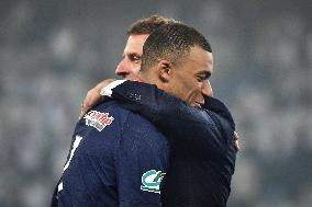 Paris Saint-Germain celebrates the 2023-2024 French Cup championship trophy ceremony in Lille FA