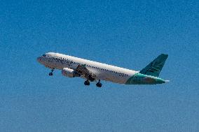 Cyprus Airways Airbus A320 Departing From Crete Island