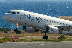 Cyprus Airways Airbus A320 Departing From Crete Island