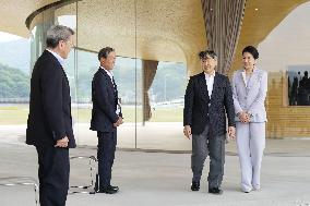 Japanese emperor, empress visit flood-hit area in Okayama
