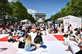 Grand picnic on the Champs-Elysees in Paris FA