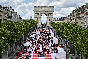Grand picnic on the Champs-Elysees in Paris FA