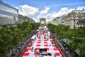 Grand picnic on the Champs-Elysees in Paris FA