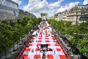 Grand picnic on the Champs-Elysees in Paris FA