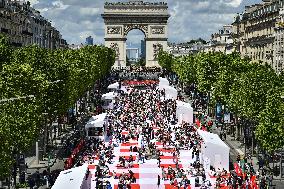 Grand picnic on the Champs-Elysees in Paris FA