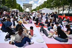 Grand picnic on the Champs-Elysees in Paris FA