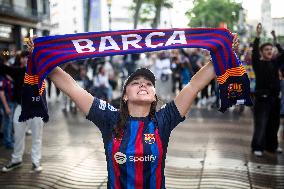 Supporters Of Barca Celebrates Victory In The Uefa Women's Champions League Final