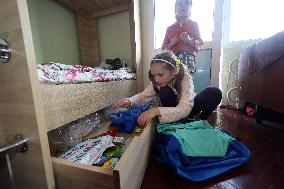 Displaced people live in Kharkiv hostels