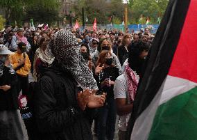 Pro-Palestine Rally On the University Of Toronto Campus