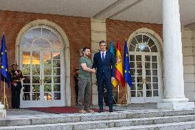 The President Of Ukraine Volodymyr Zelensky Visits Madrid